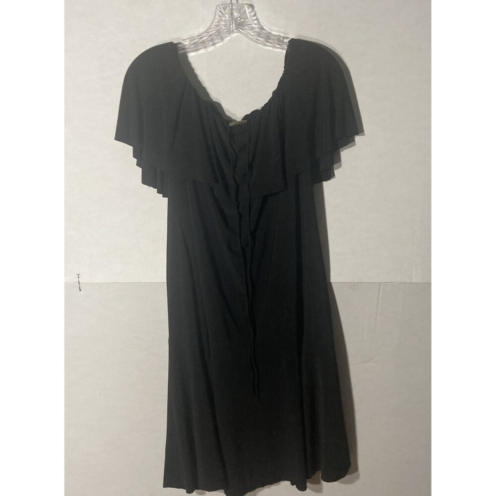 AVENUE black sleeveless off the shoulders stretchy a-line dress 14/16